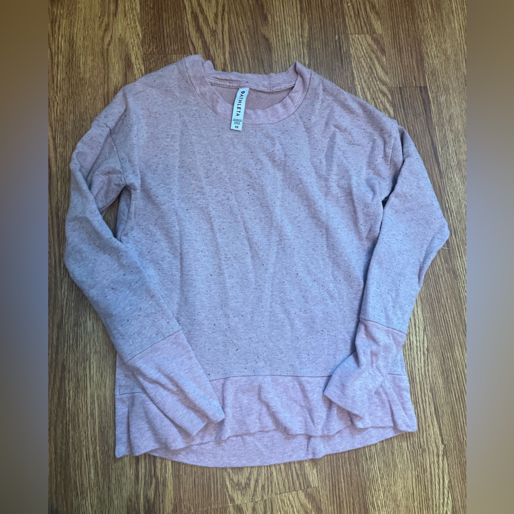 Athleta Balance Long Sleeved Pullover Sweatshirt in Victorian Berry Pink, XS